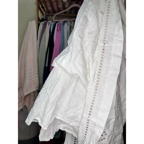 Madewell Embroidered Eyelet Tie Back Cami Midi Dress Size 10 White - Picture 9 of 15